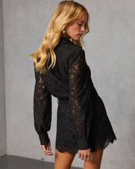 Yvonne Belted Lace Romper