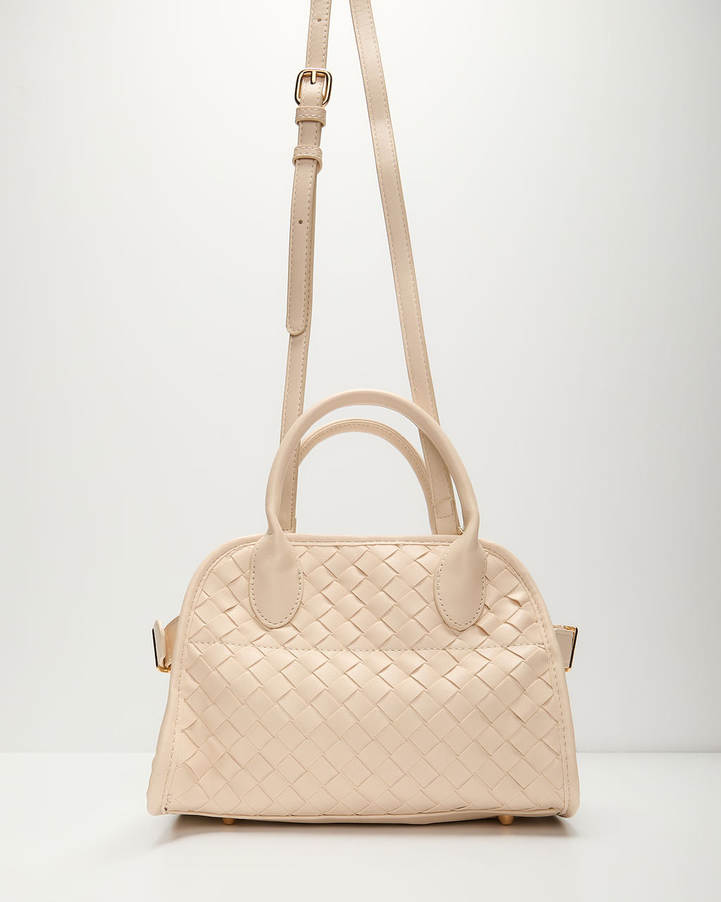Louien Woven Faux Leather Satchel
