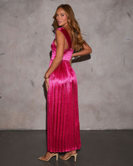 On Your Arm One Shoulder Satin Maxi Dress