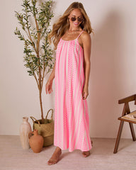 Lenise Embroidered Shift Maxi Dress