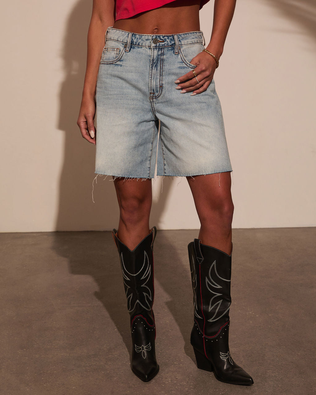 Penny Frayed Bermuda Shorts