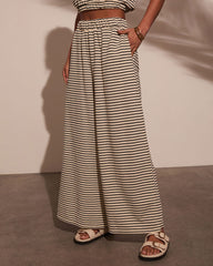 Washed Away Striped Wide Leg Pants