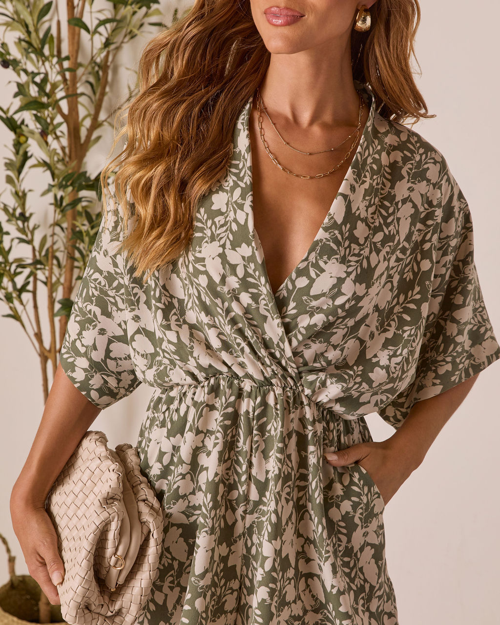 Barely Bloom Surplice Romper