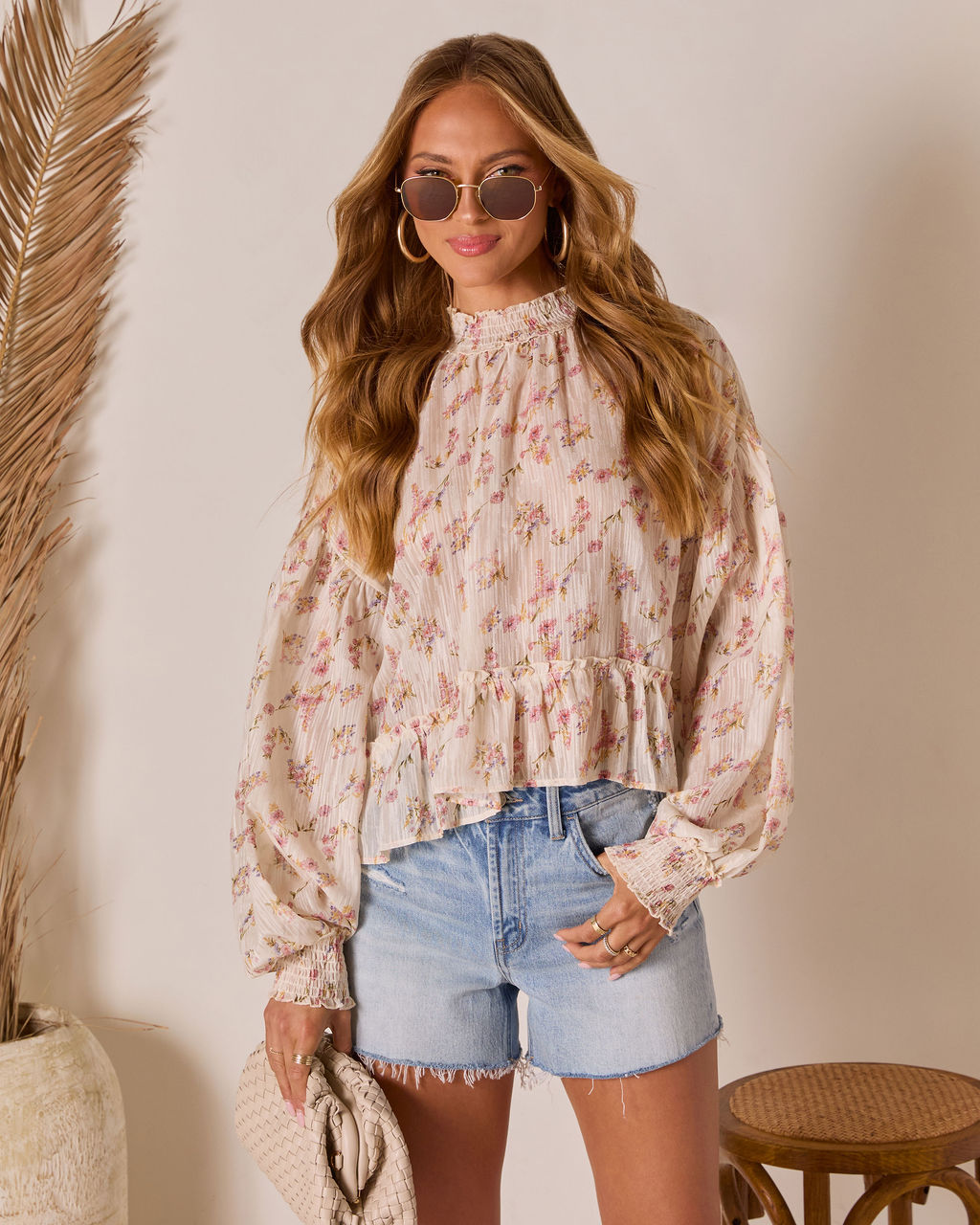 Cienna Mock Neck Blouse
