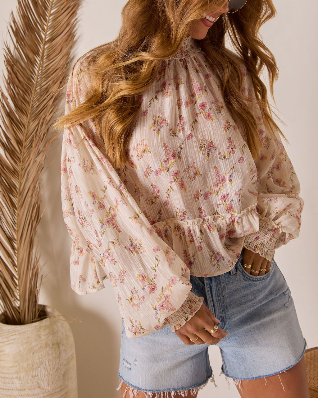 Cienna Mock Neck Blouse
