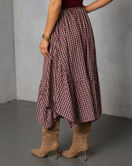 Metina Gingham Midi Skirt