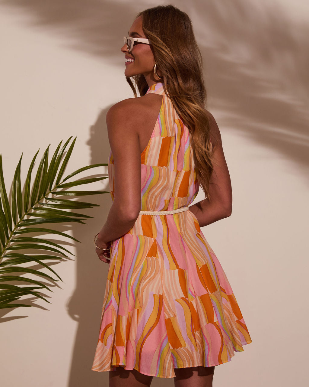 Zena Abstract Belted Mini Dress