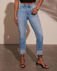 Julieanne Super Stretch Straight Leg Cuff Jeans
