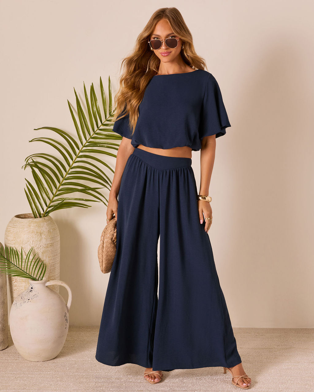 Island Sway Pleated Wide Leg Pants