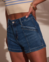 Darah Front Pocket Denim Shorts