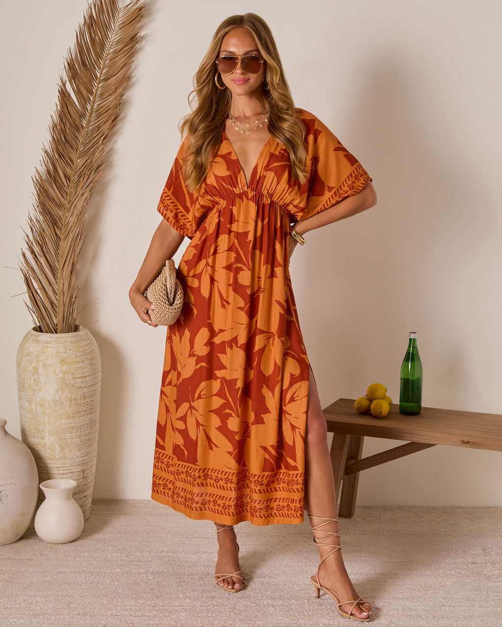 Palma Posh Tropical Midi Dress