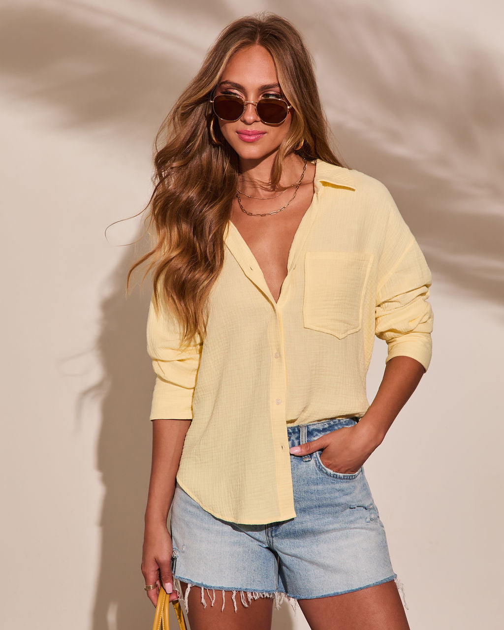 Seaberry Collared Button Down Top