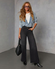 Sinoma Stretch High Rise Wide Leg Jeans