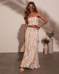 Coastal Views Smocked Strapless Crop Top