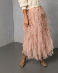 Serephine Tiered Ruffle Midi Skirt