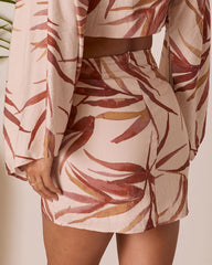 Ramiah Wrap Tropical Mini Skirt