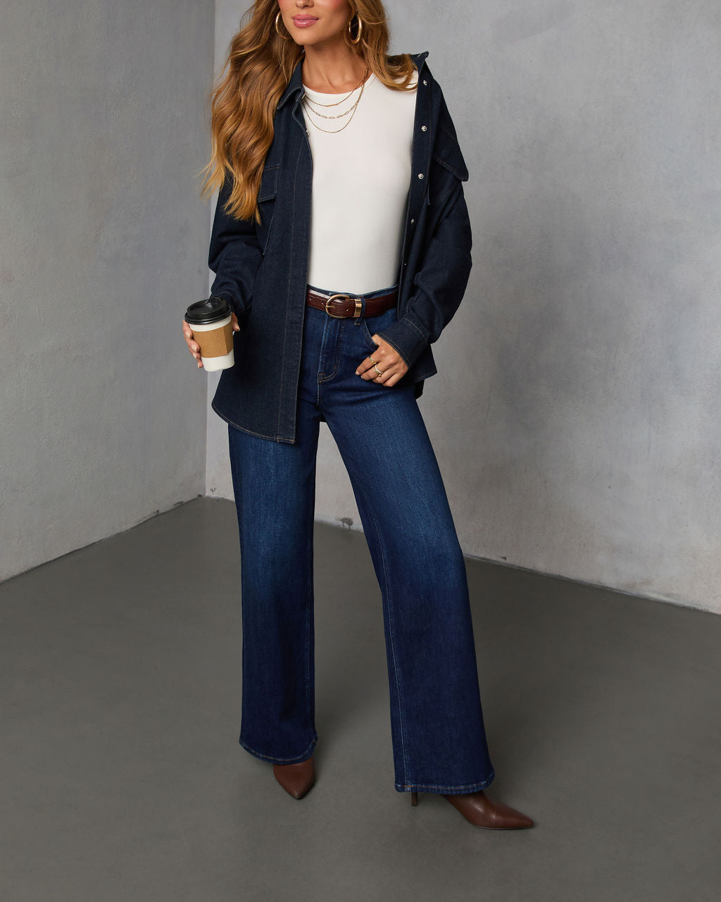 Lowland Stretch High Rise Relaxed Wide Leg Jeans