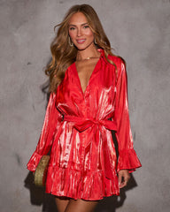 Moreena Satin Fit And Flare Mini Dress