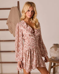 Muted Field Printed Mini Dress