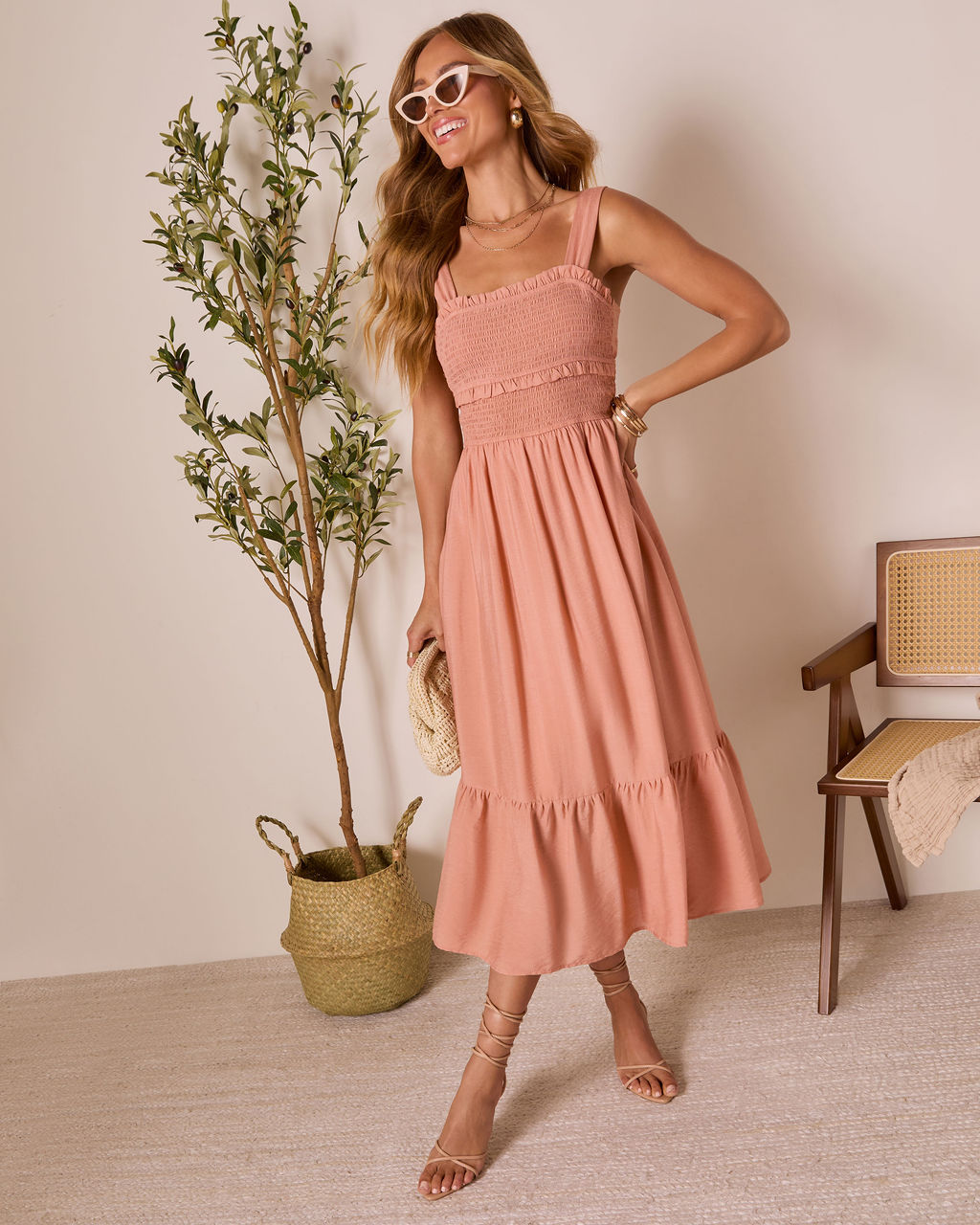 Sunday Ease Tiered Midi Dress
