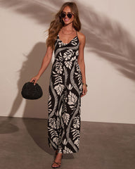 Marina Muse Printed Cowl Neck Jumpsuit