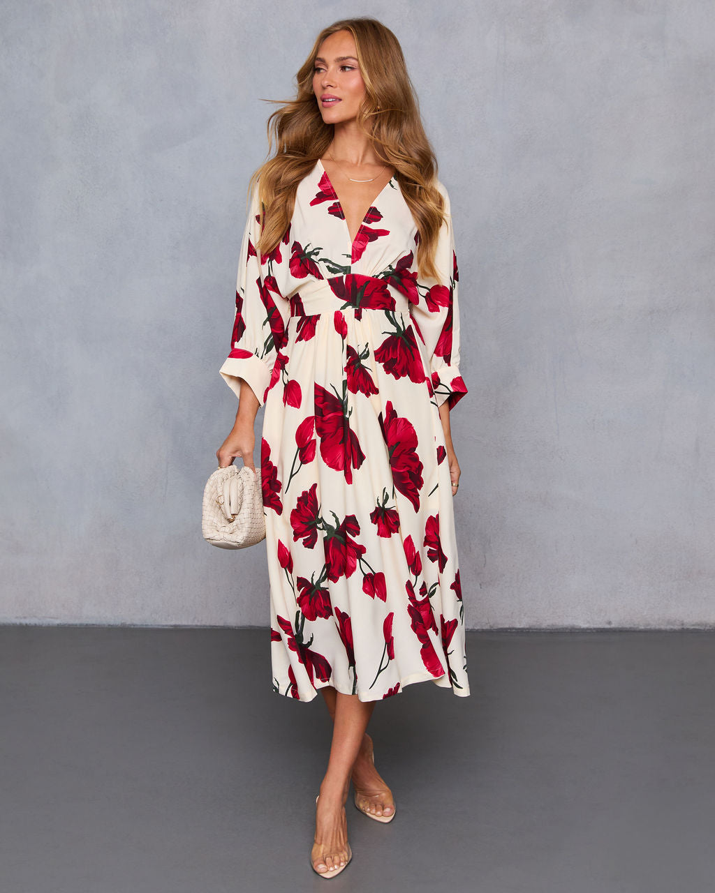 Sweet For You Kimono Sleeve Midi Dress