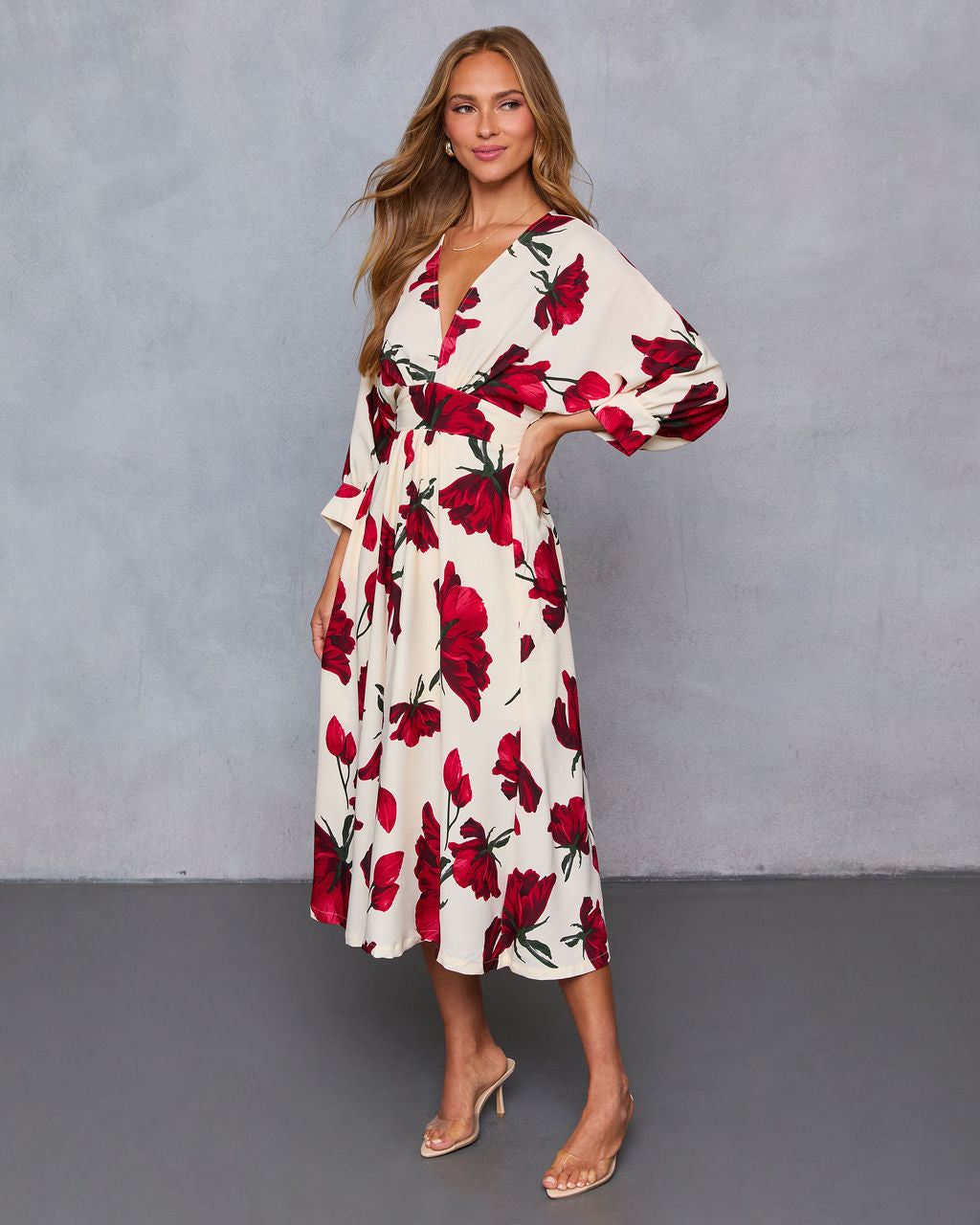 Sweet For You Kimono Sleeve Midi Dress