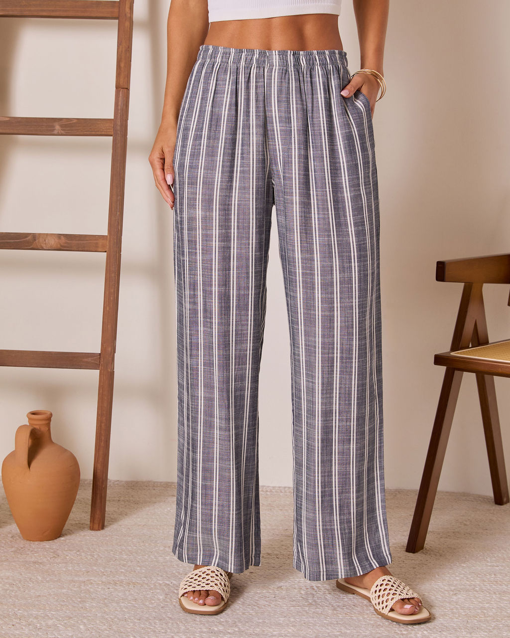 Sunspill Striped Linen Pants