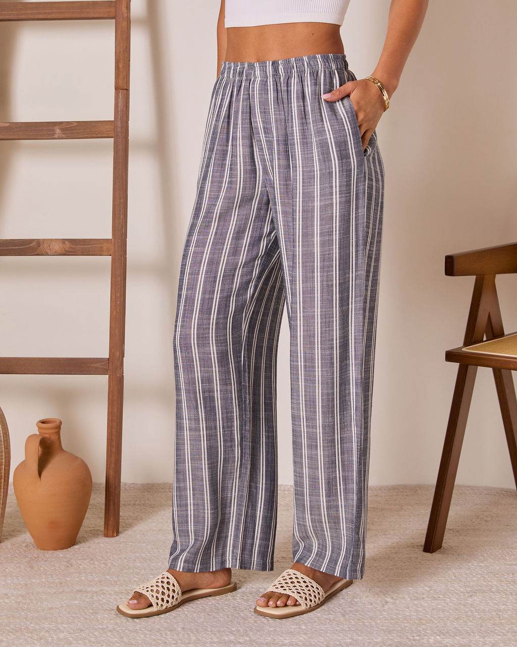 Sunspill Striped Linen Pants