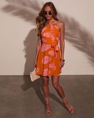 Cierra Wrap Halter Mini Dress