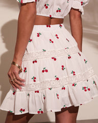Celinea Cherry Print Mini Skirt