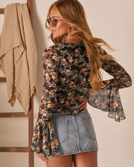Summerling Floral Front Tie Top