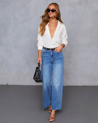 Ramos Pinstripe Button Down Top