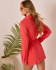 Wave Whisper Long Sleeve Romper