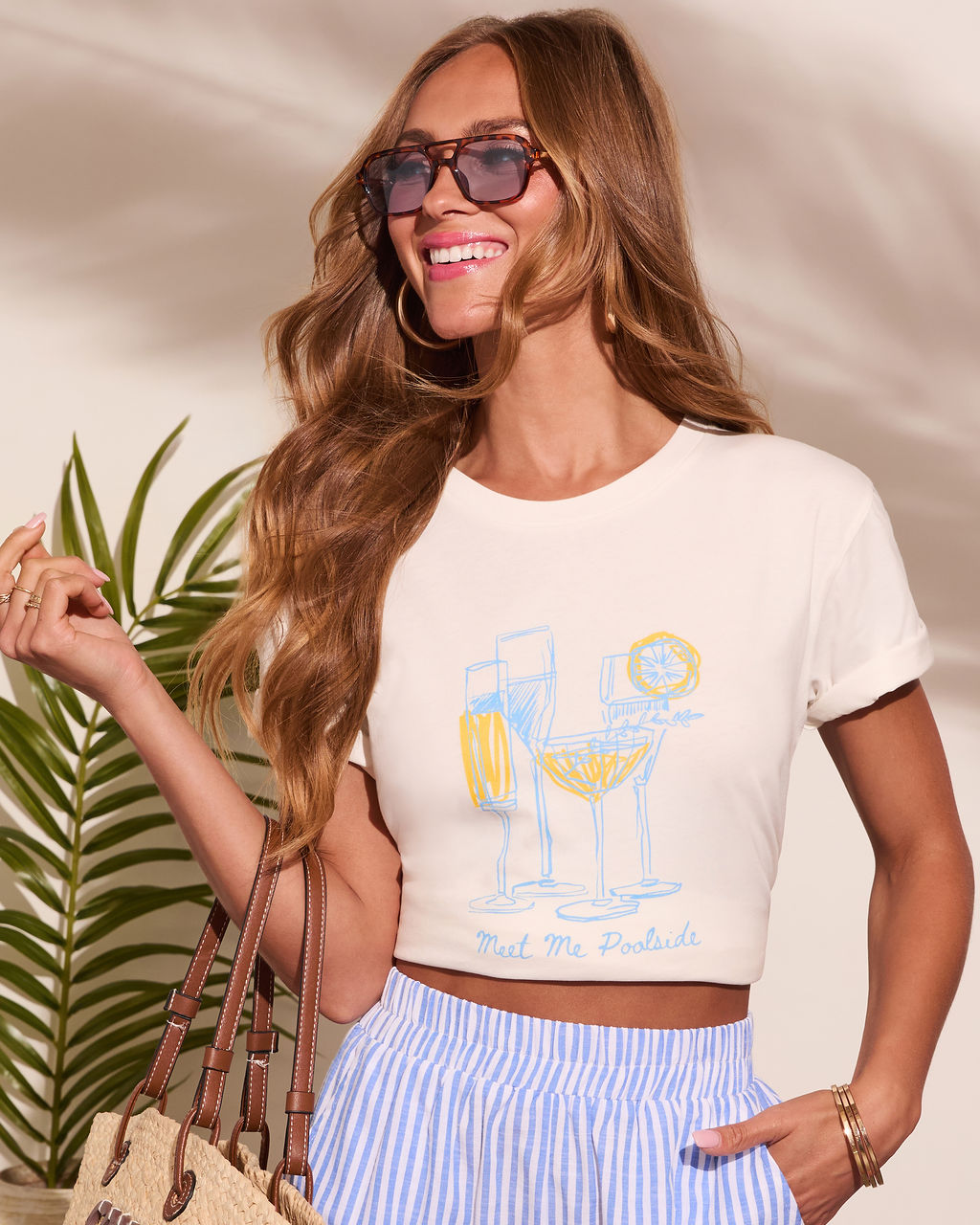 Meet Me Poolside Graphic Short Sleeve Top