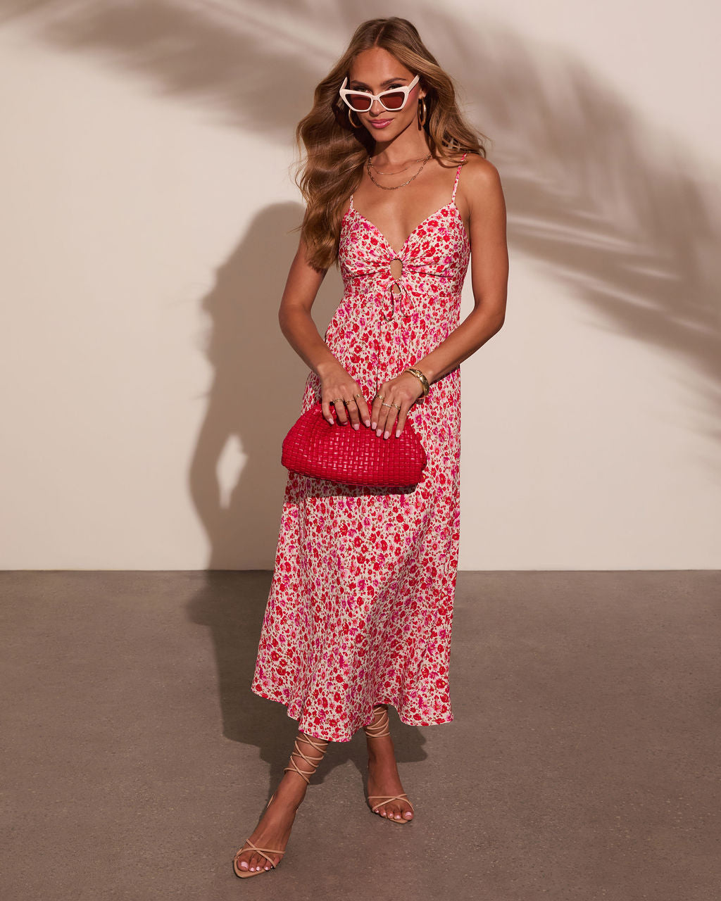 Day Date Cut Out Floral Maxi Dress