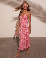 Day Date Cut Out Floral Maxi Dress