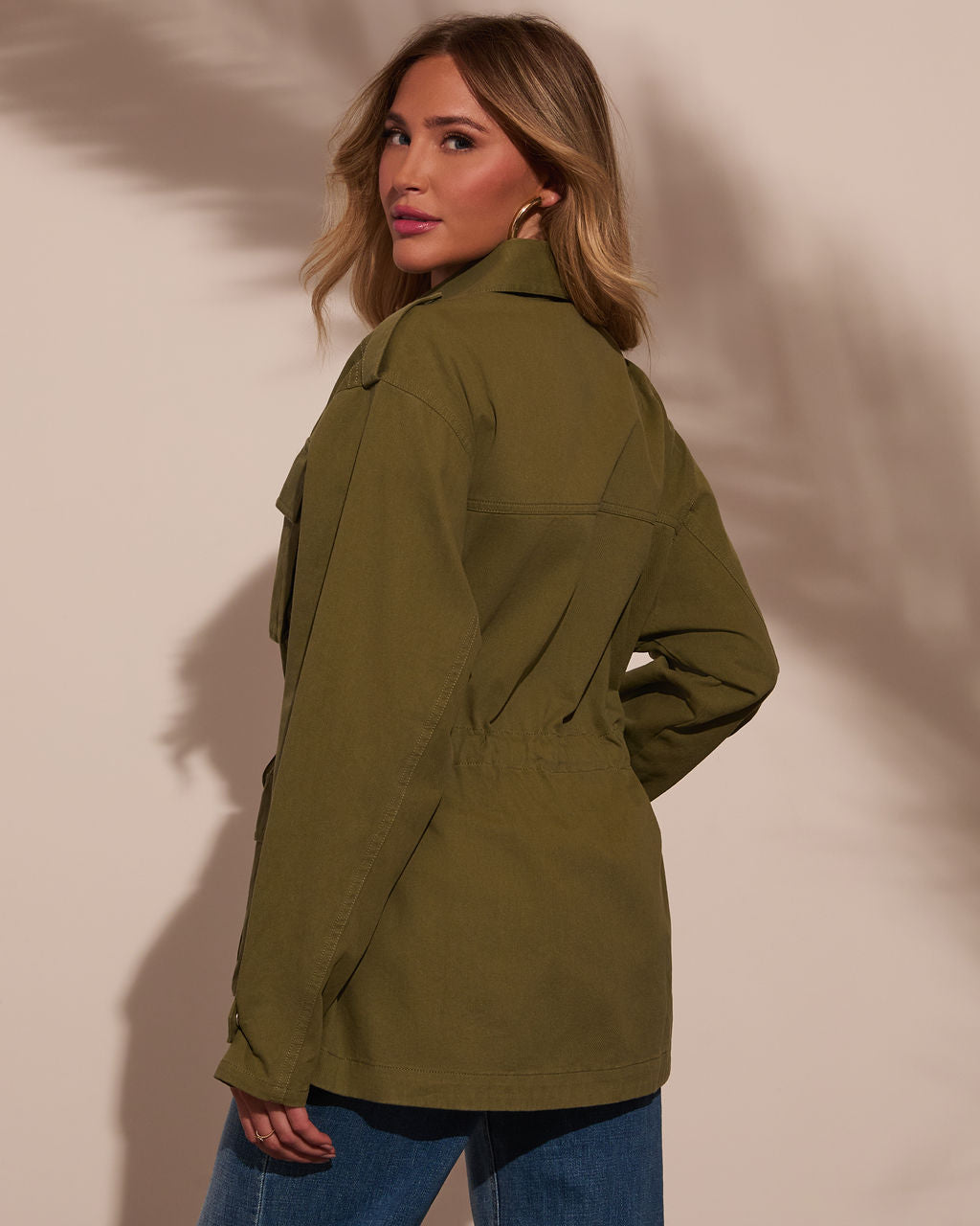 Stay Ready Cinched Waist Utility Jacket