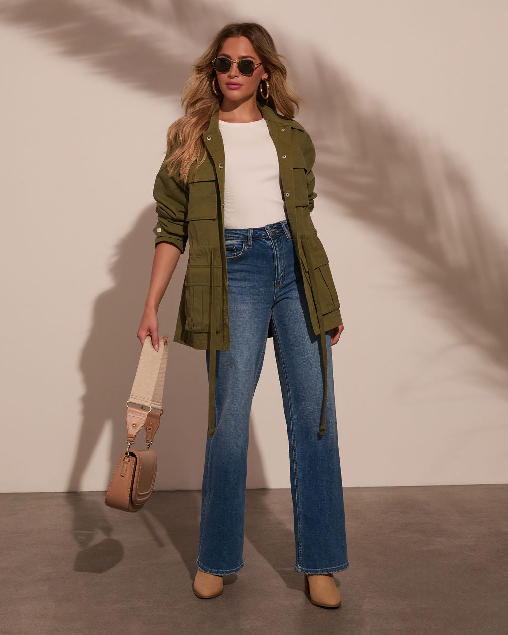 Stay Ready Cinched Waist Utility Jacket