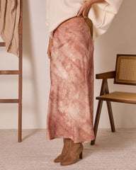 Rogue Bloom Satin Jacquard Printed Maxi Skirt