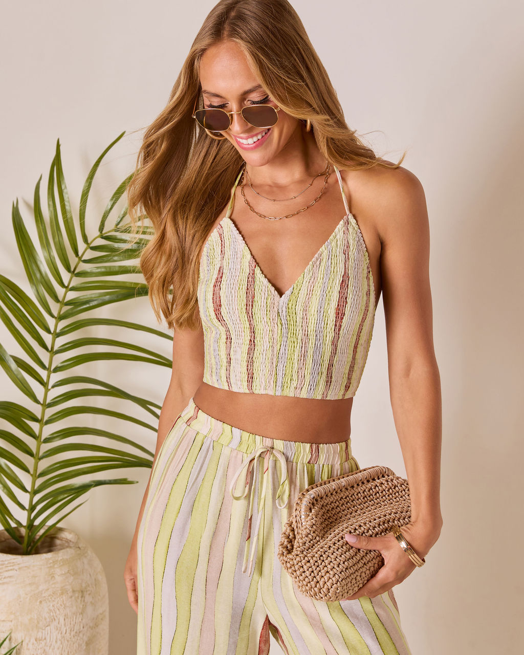 Meila Smocked Halter Top