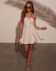 Caraline Strapless Front Tie Mini Dress