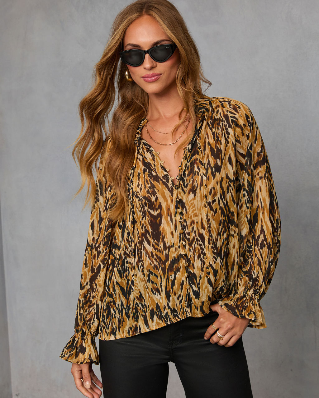 Vestine Print Button Down Top