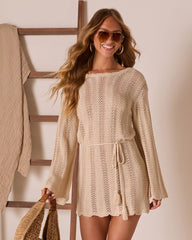 Cactus Rose Crochet Cover Up Mini Dress