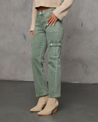 Denton Mid Rise Straight Leg Utility Jeans