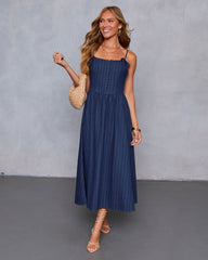 Good On You Denim Bustier Midi Dress