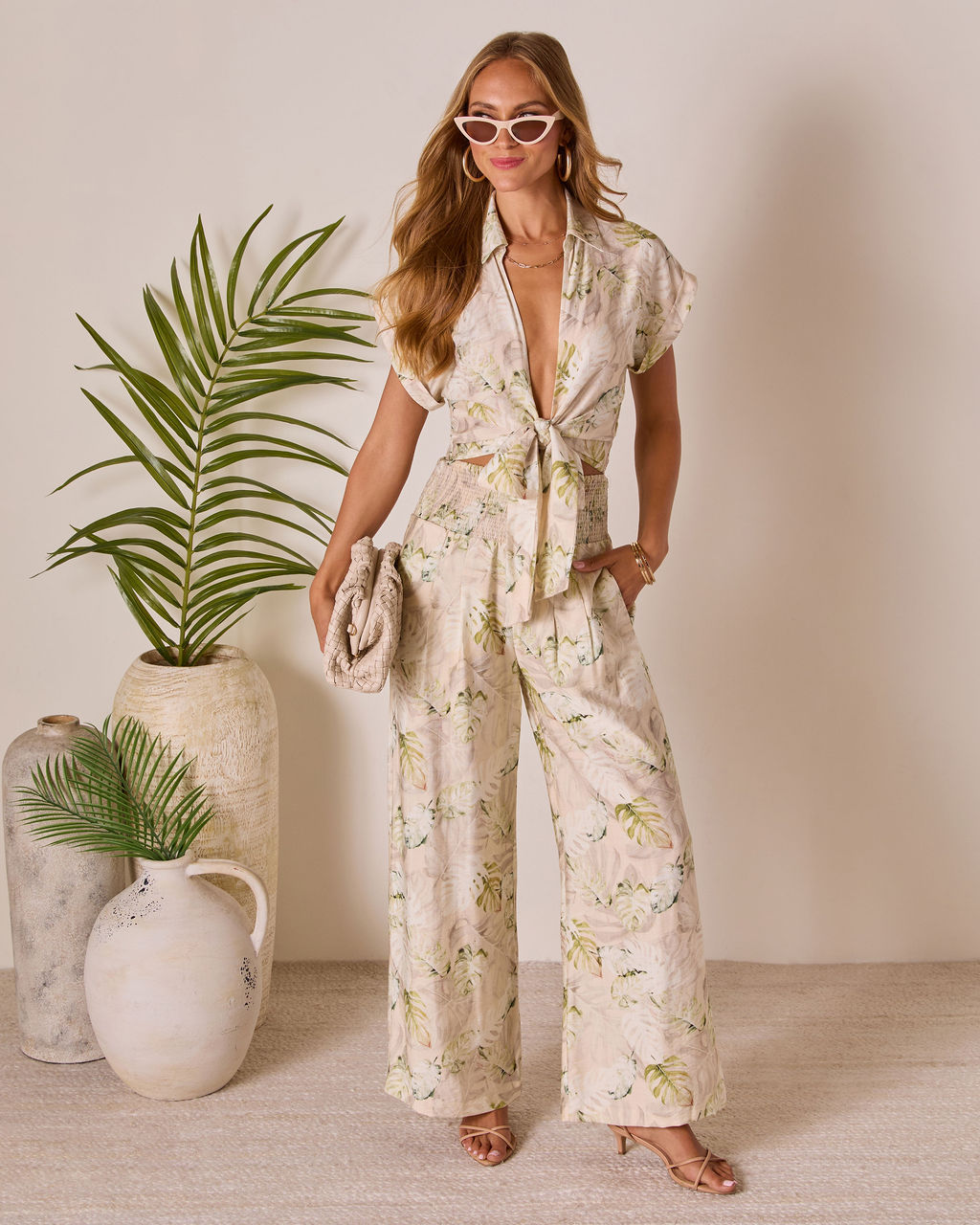 Solla Front Tie Crop Top