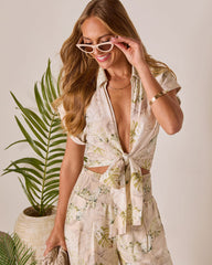 Solla Front Tie Crop Top