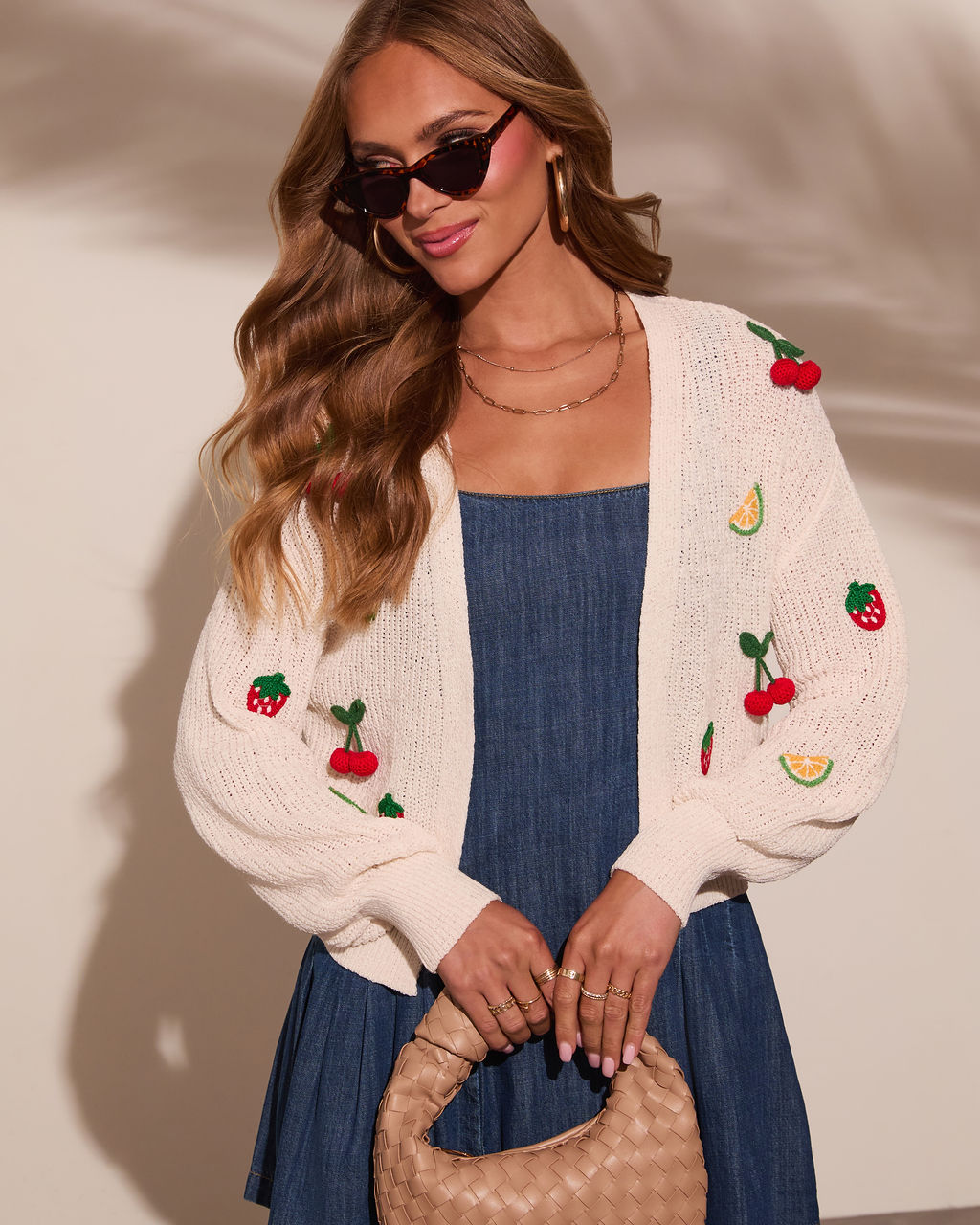 Freshly Squeezed Fruit Applique Sweater