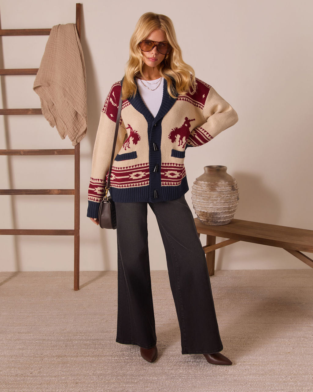 Desert Rodeo Motif Cardigan